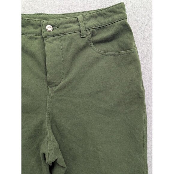 Quacker Factory Jeans Womens 10 Olive DreamJeannes Stretch Rhinestone Heart - Picture 3 of 14